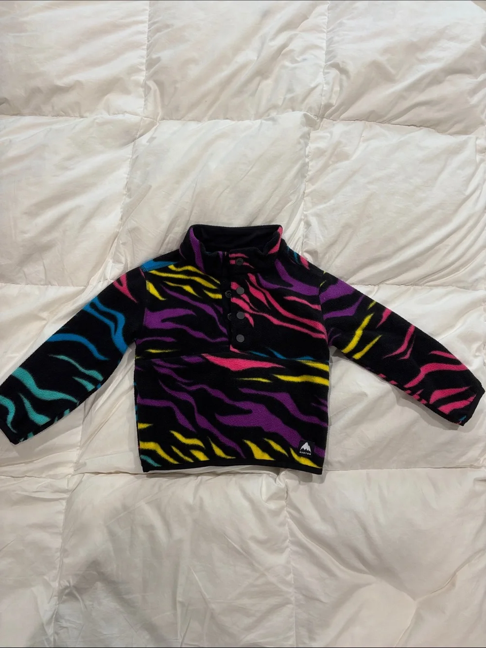 Burton Kids Neon Zebra Fleece Pullover - Black, Purple, Pink, Yellow, Blue
